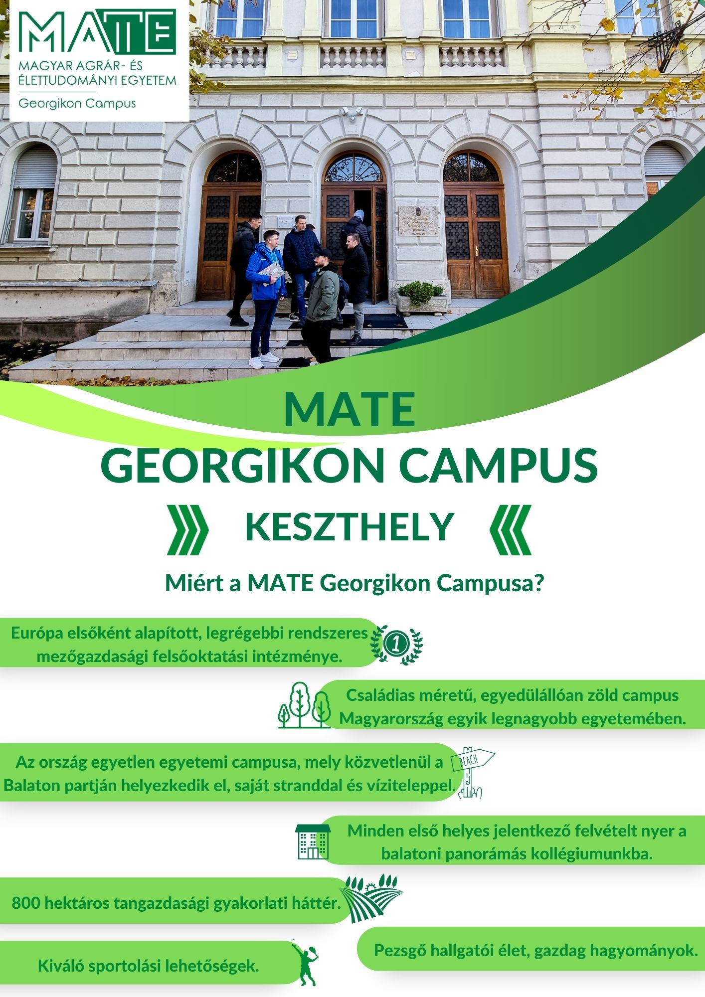 Képzési kínálat a MATE Georgikon Campusán
