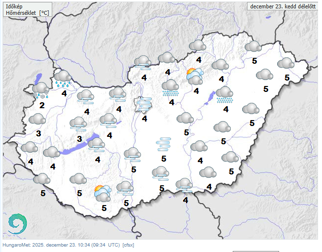 Változatos időjárást hoz a karácsony