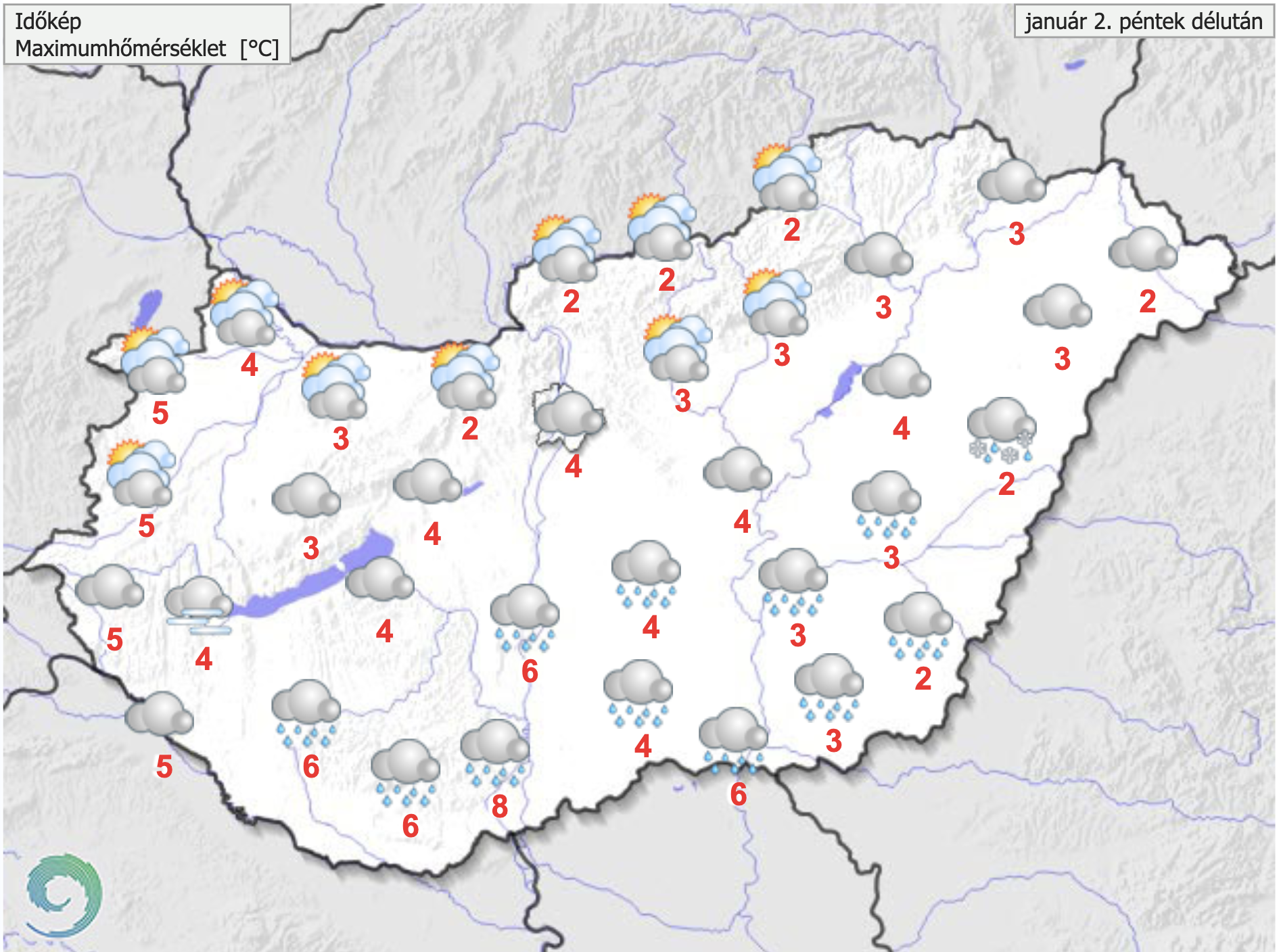 Változékony, csapadékos idő várható, délen eső, keleten havazás is előfordulhat