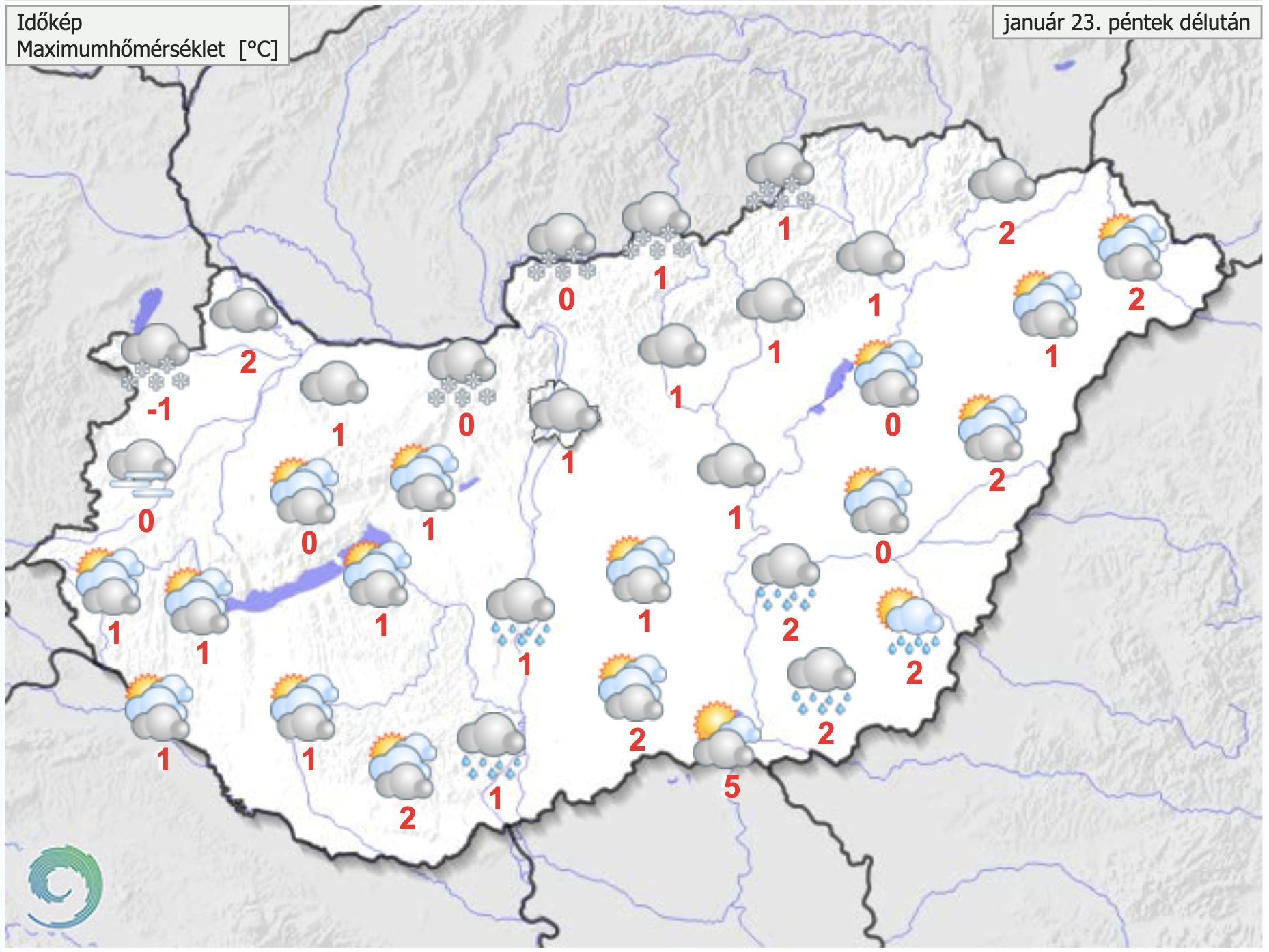 Borongós télies idő várható, északon havazás, délen ónos eső