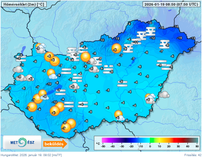 A legtöbb térségben feloszlik a felhőzet