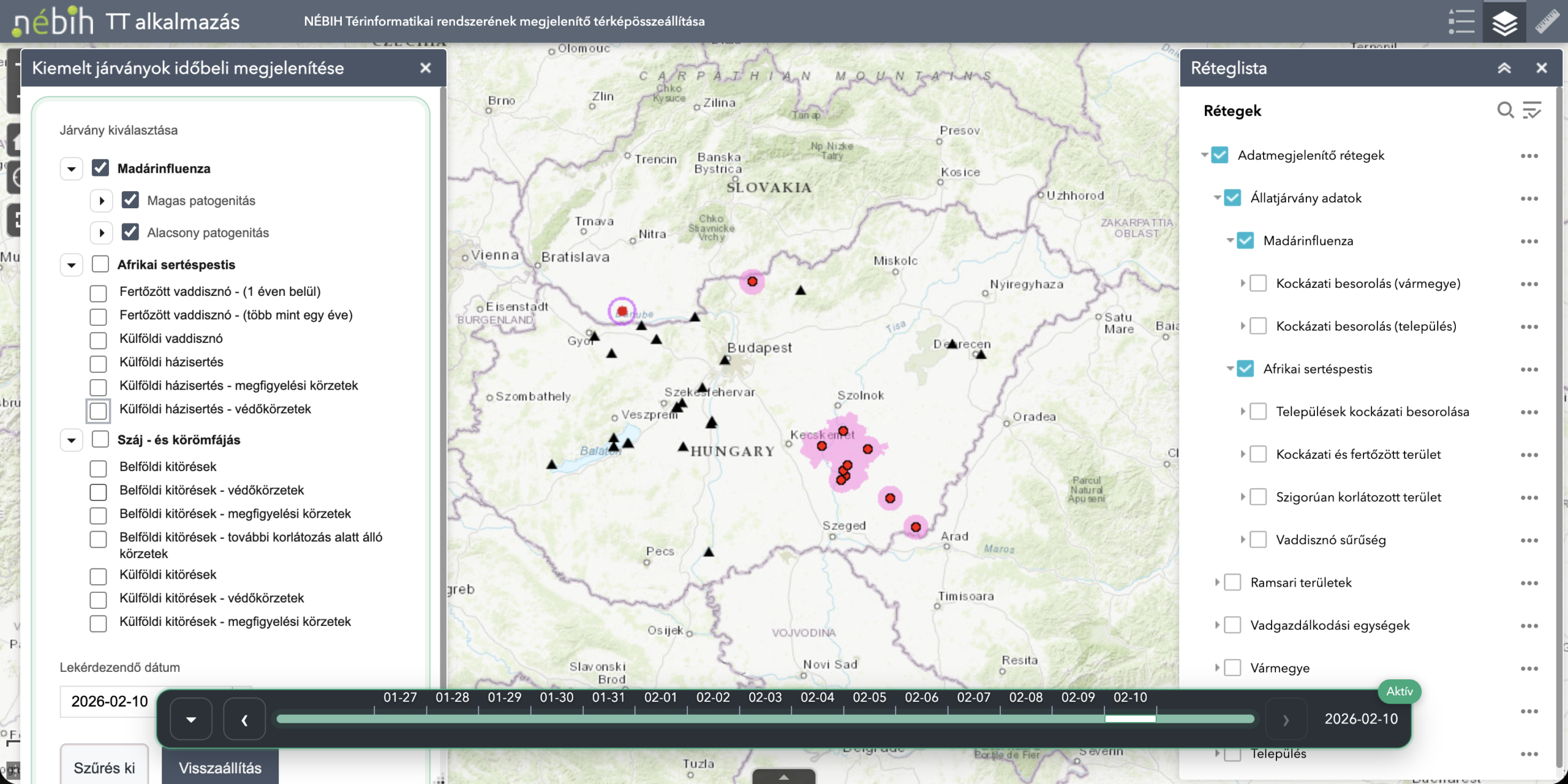 Új egységes térképen követhetőek az állatjárványok aktualitásai a Nébih portálon