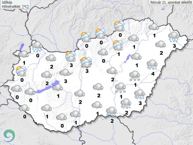 Nyugat felől érkező csapadékzóna alakítja az időjárást